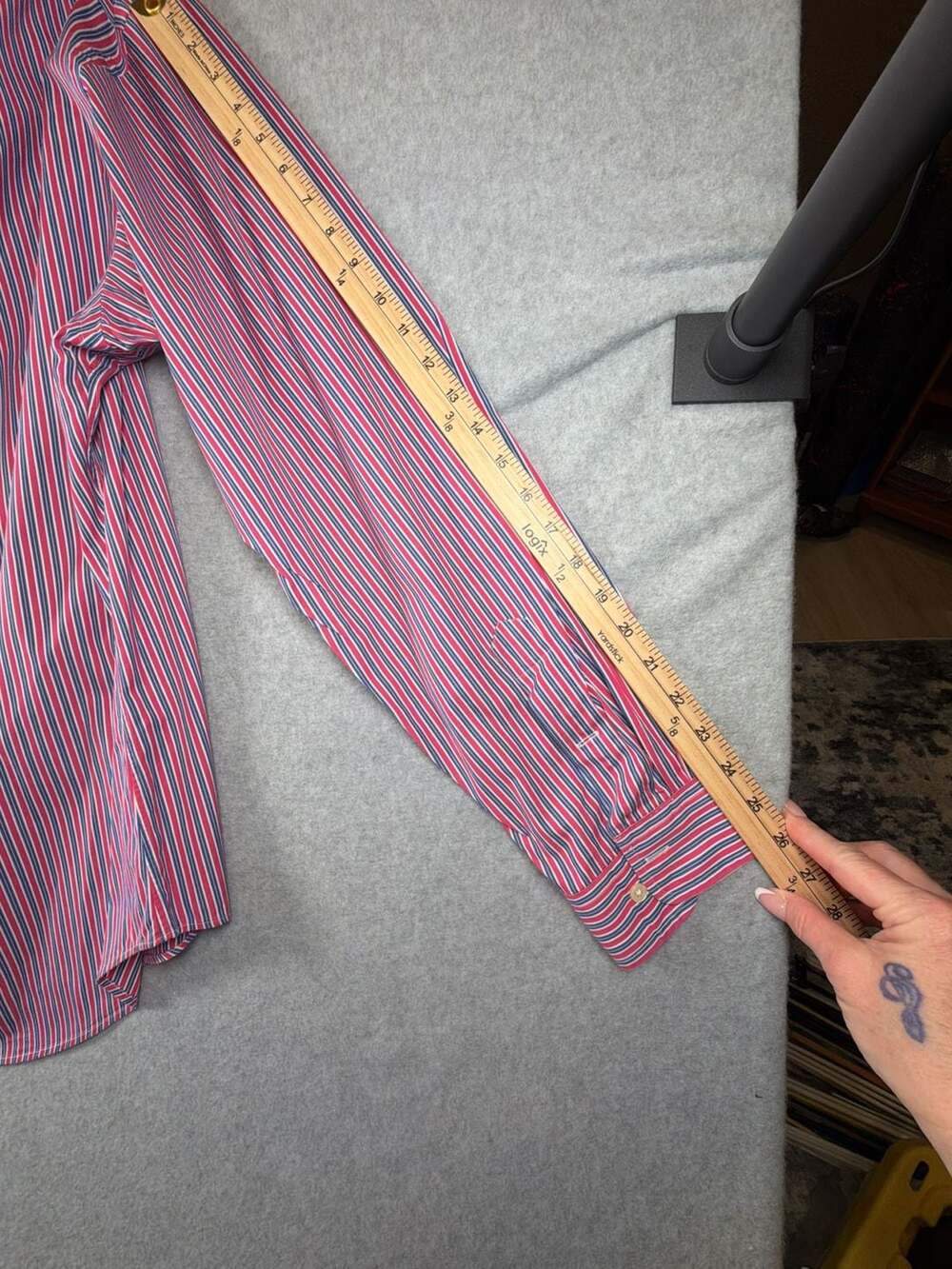 Ralph Lauren Custom Fit Striped Button Down Shirt Size 17 XL - Picture 8 of 9